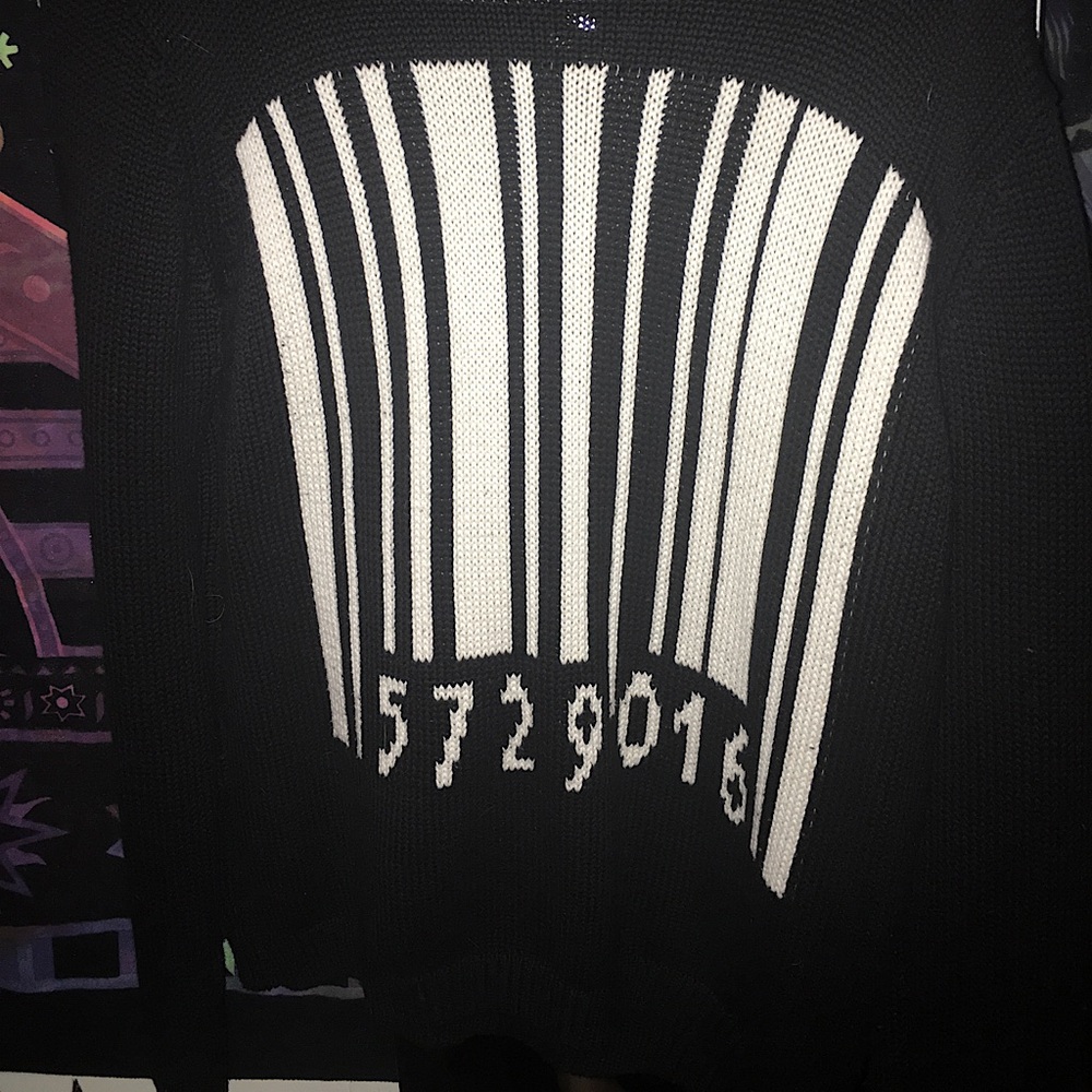 Womens Bar Code Knit Sweater